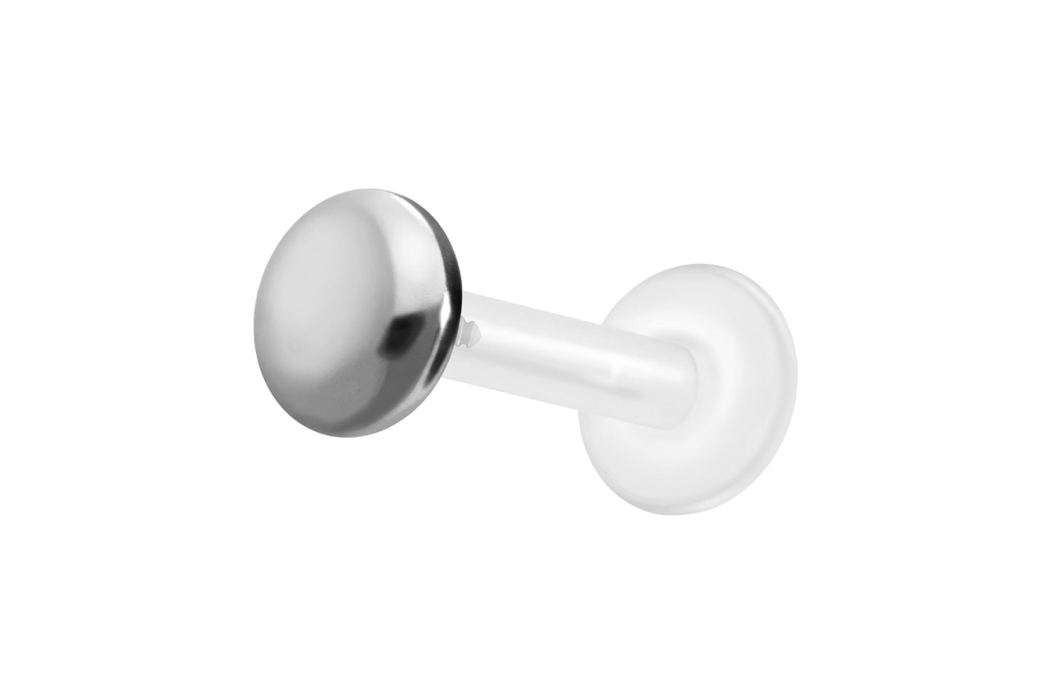 PTFE Labret Piercing mit Innengewinde + Titan-Aufsatz FLACH